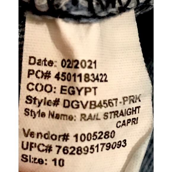 Gloria Vanderbilt Jeans Womens 10 Capri Rail Straight Stretch Faded Denim Blue - Picture 4 of 9